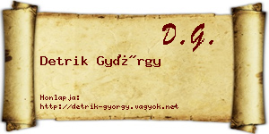 Detrik György névjegykártya